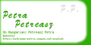 petra petreasz business card